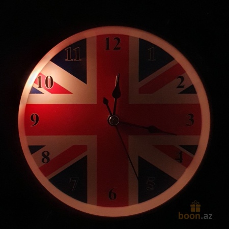 Часы будильник "Британский флаг" 21см